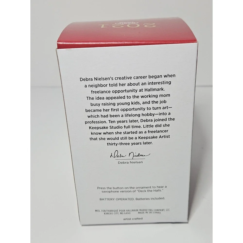Hallmark 2021 Stylin Saxophone Bear Magic Sound Musical Keepsake Ornament NIB
